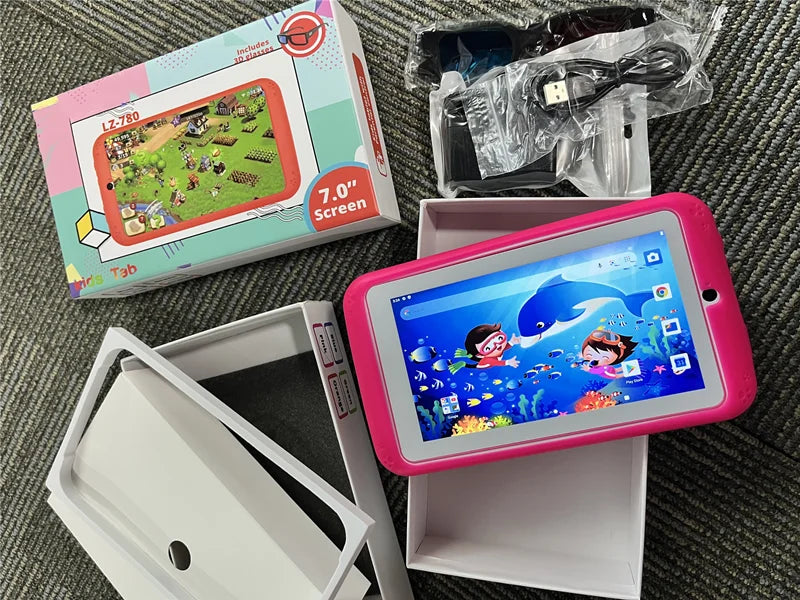 7 INCH Android 10 RAM 1GB +16GB ROM Gift Kid Tablet E98 WIFI Dual Camera Quad-Core Free Silicone Case 3D Glassess