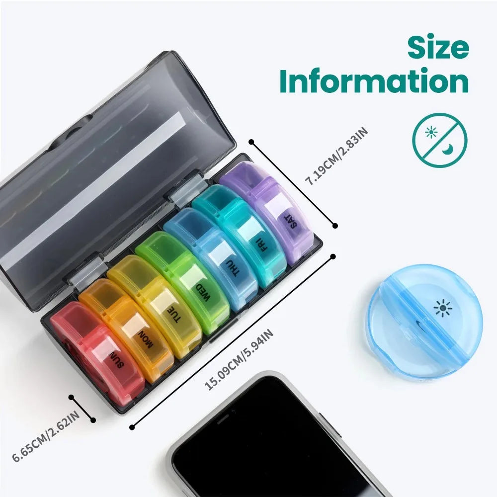 Weekly Medicine Storage Organizer Pill Box Holder Container Pill Case Medicine Tablet Portable Dispenser Organizer