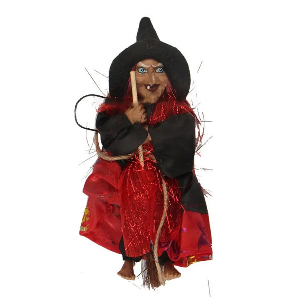 1pc Halloween Ghost Festival Witch Figurine Hanging Doll DIY Decor Pendant Ornaments for Party Haunted House Props Garden Decor