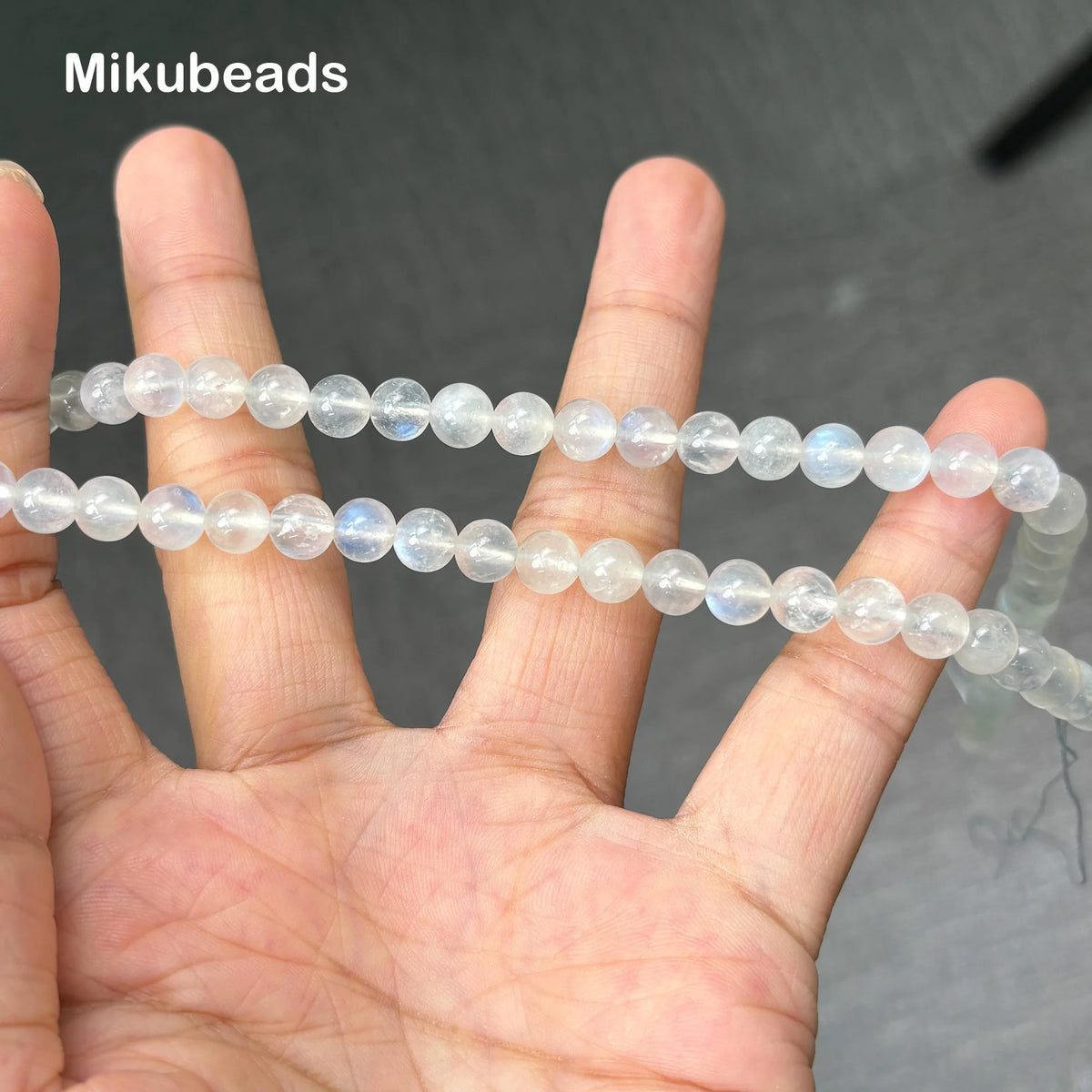 Natural Rainbow Moonstone A+ 6mm Smooth Round Loose Beads For Making Jewelry DIY Necklace Strand Wholesale Mikubeads