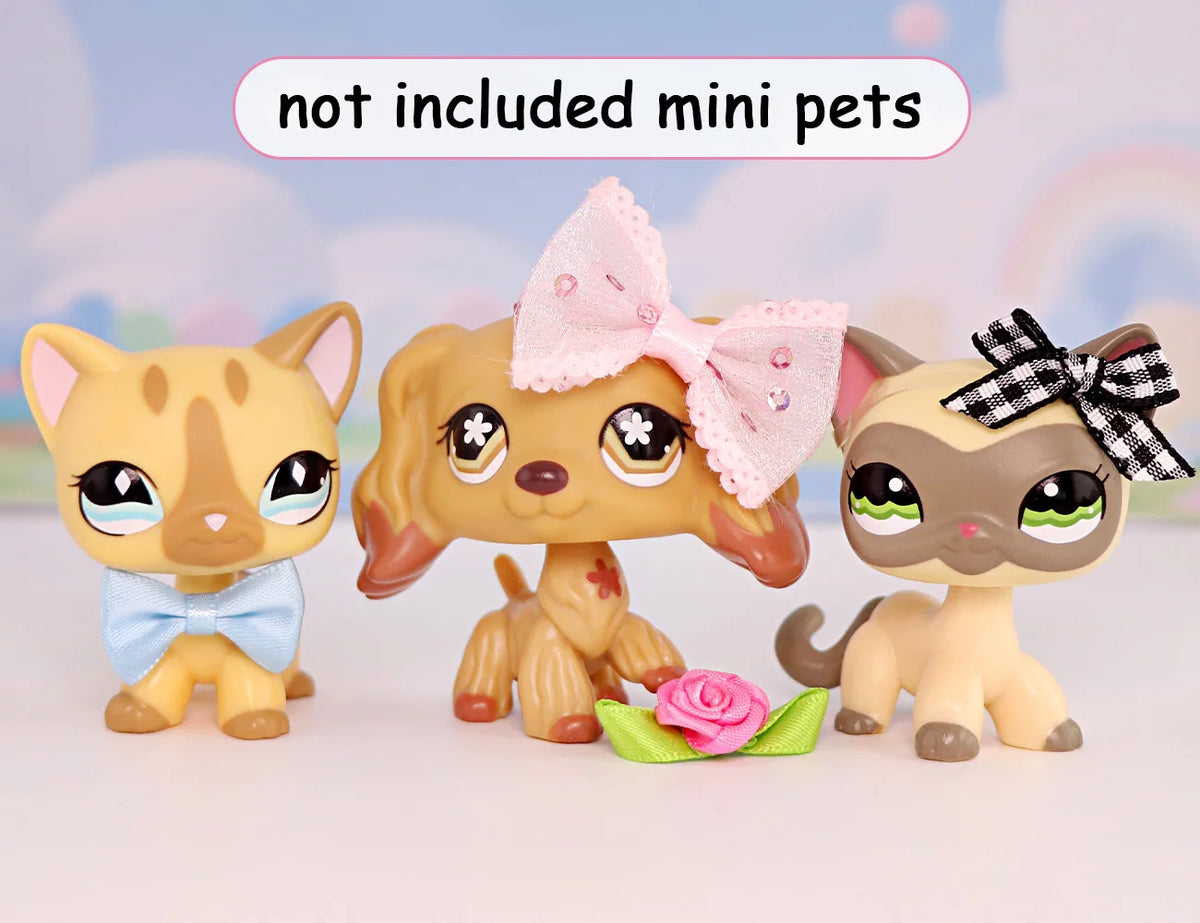 10 Pcs Bow Accessories Minilpsshop Accessories Random Clothes Collars For Short Hair Cat and Collie (Excluding Toys) for LPS