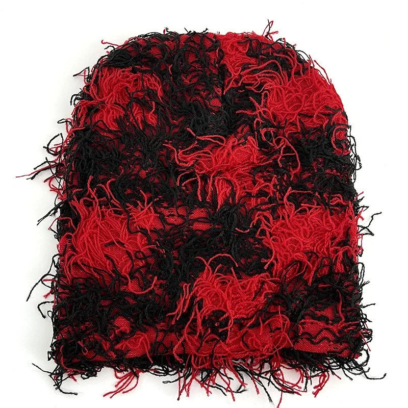 1pc Distressed Camouflage Beanie Fuzzy Winter Hats Thick Warm Head Caps Snow Hats Skull for Men Outdoor Ski Knit Cap Fall Outfit