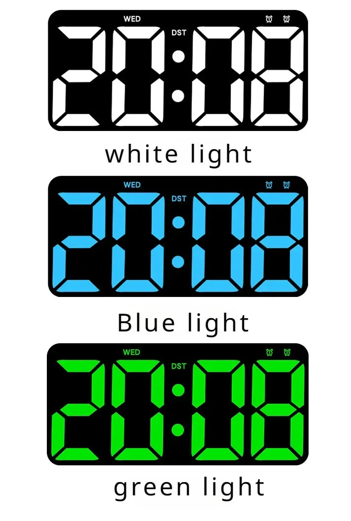 Minimalist LED Digital Wall Clock with Remote Control Adjustable Brightness Countdown Timer Modern Home Office Alarm Clock