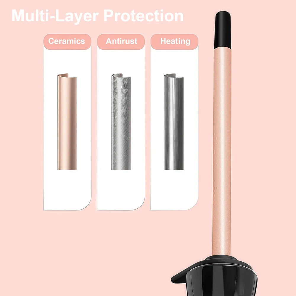 3/8 Inch Curling Iron 9mm Tiny Curling Wand Ceramic Small Barrel Curling Iron with Adjustable Temperature Fast Heating for Hair