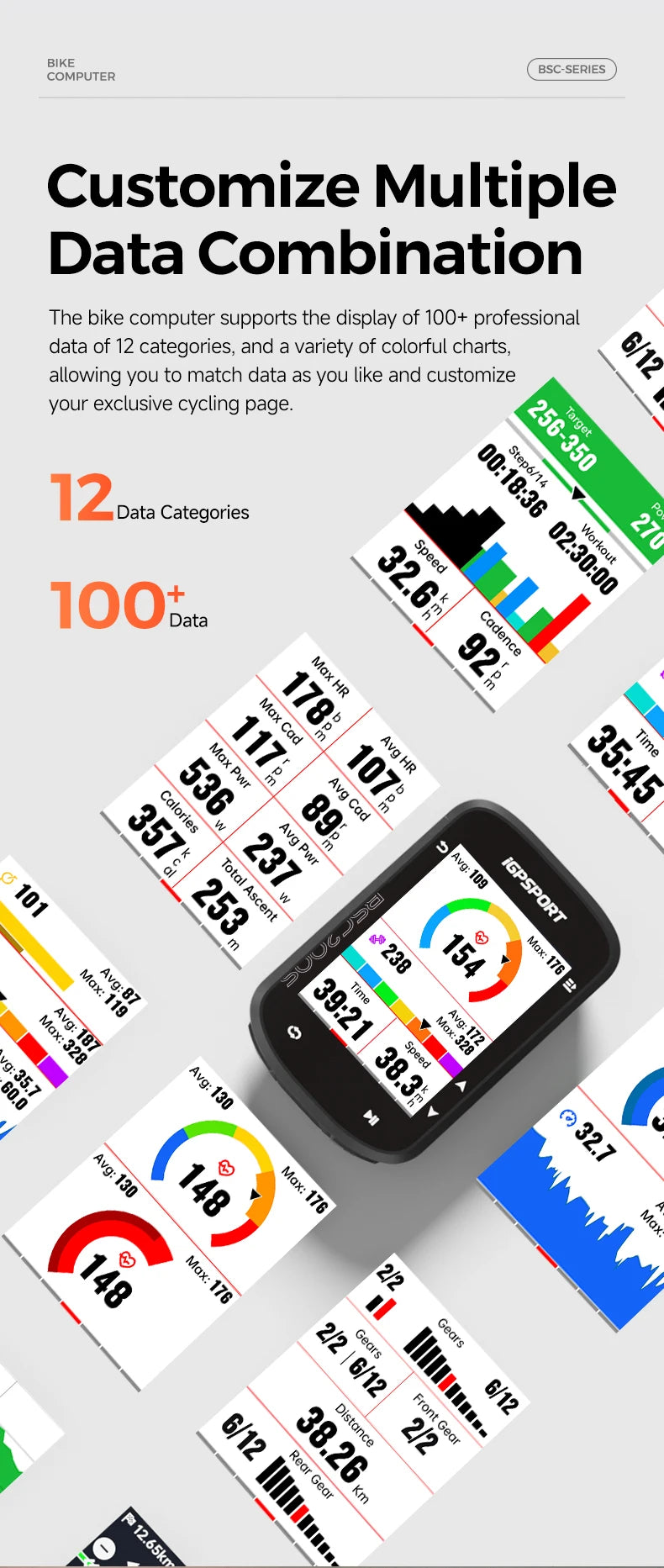 iGPSPORT BSC200S GPS Route Navigation Bike Computer Colorful Screen Wireless Bicycle Speedometer Cycling Odometer Bluetooth Ant