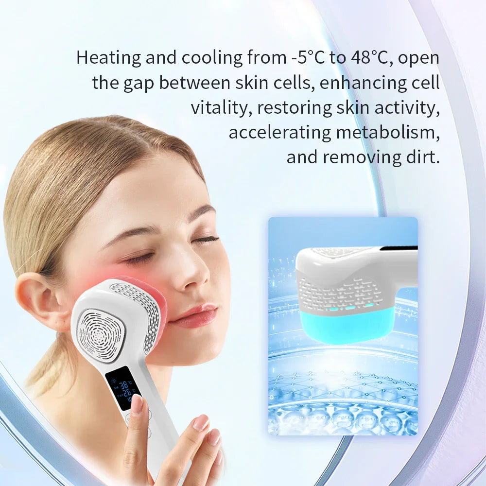 -5 To 48 Degree Ice Hammer Face Massager Ice Massage Beauty Instrument 6 Colors Photon Light Therapy for Skin Rejuvenation