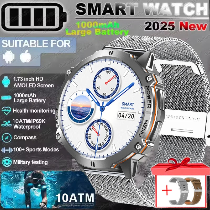 2025 Original TANK X3 Ultra 1000mAh Battery Smart Watch Men GPS Outdoor Sports Fitness Smartwatch 10ATM Waterproof Swim Watches