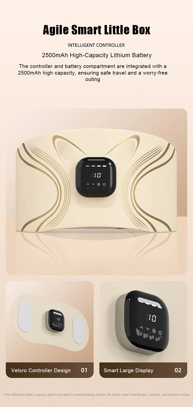 New Electric Abdominal Massager with 4 Temperature Settings and Pulse Massage Function for Fat Burning and Weight Loss Vibrator