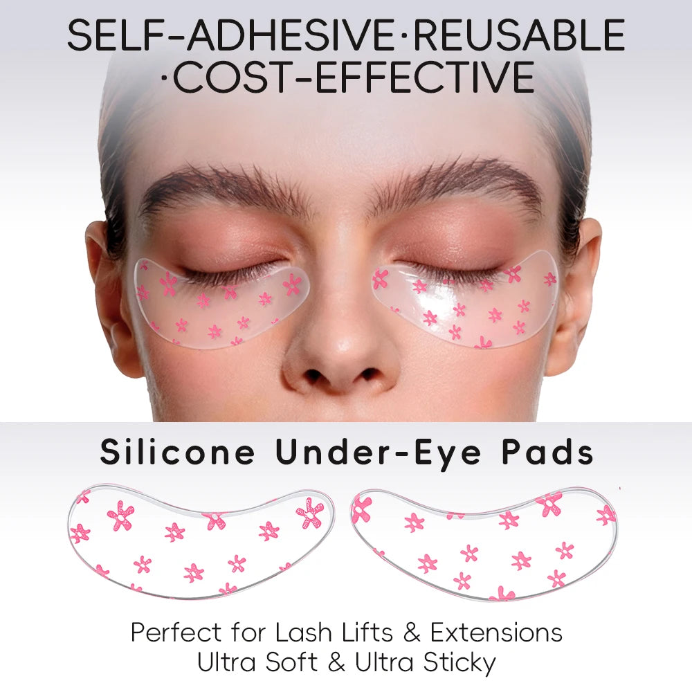 DAMMAN Multi-purpose Eye Pads for Eyelash Extensions Reusable Silicone Eye Patches Lash Lift Under-eye Patches Makeup Tools