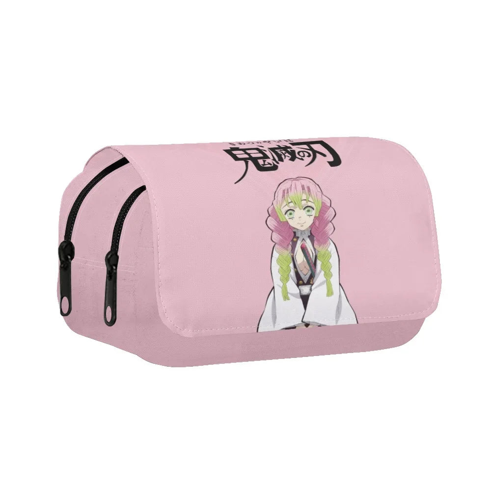 New Anime Peripheral Demon Slayer 3D School Backpack Lunch Bag Pencil Case 3-Piece Set Printed Holiday Gift for Students Gift