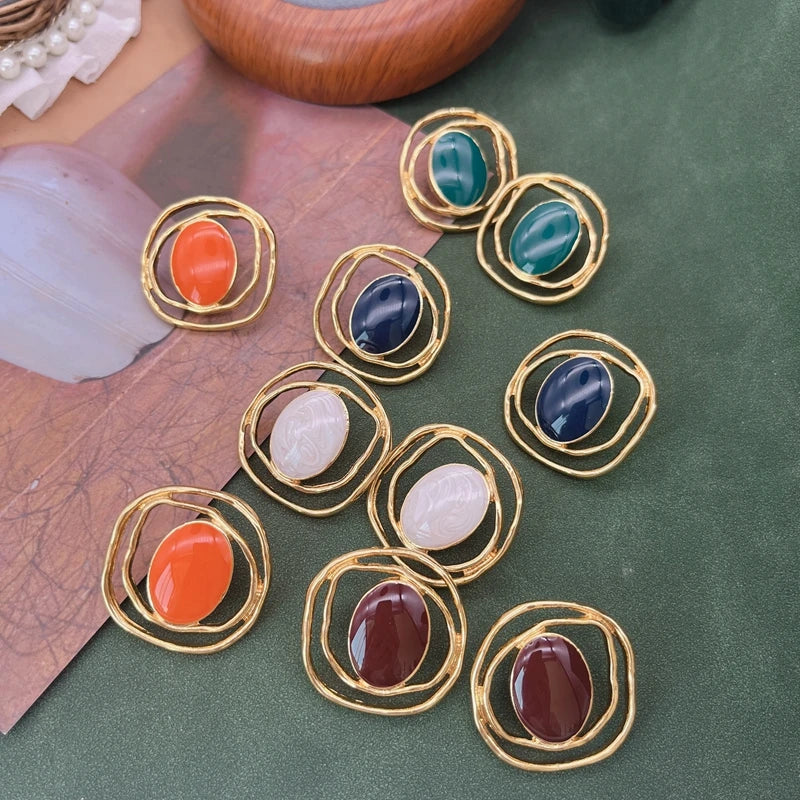 Filigree Irregular Stud Earrings Enamel More Colors Party Accessories For Women's Gifts