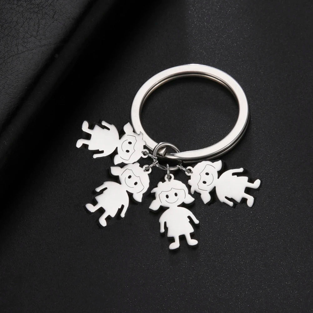 Couple Friend Custom Key Chain Personalized Keychain Family Name Gift For Women Men Father Mother Stainless Steel Charm Jewelry