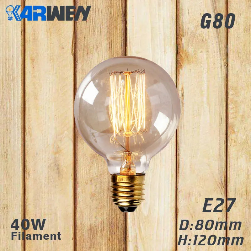 Edison Bulb E27 Incandescent Retro Lamp 40W 220V ST64 A19 T45 T10 G80 G95 Antique Vintage Bulb Edison Lamp filament Light bulb