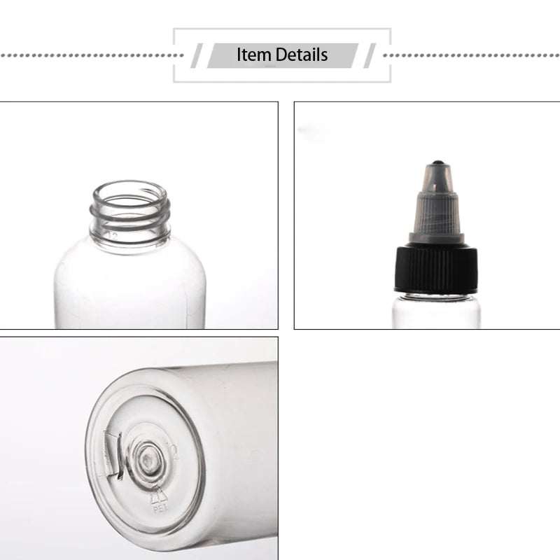 30Pcs 30ml-250ml Plastic Squeeze Bottles Refillable Pointy Bottle Clear With Twist Cap Swivel Mouth Tip for Crafts and More