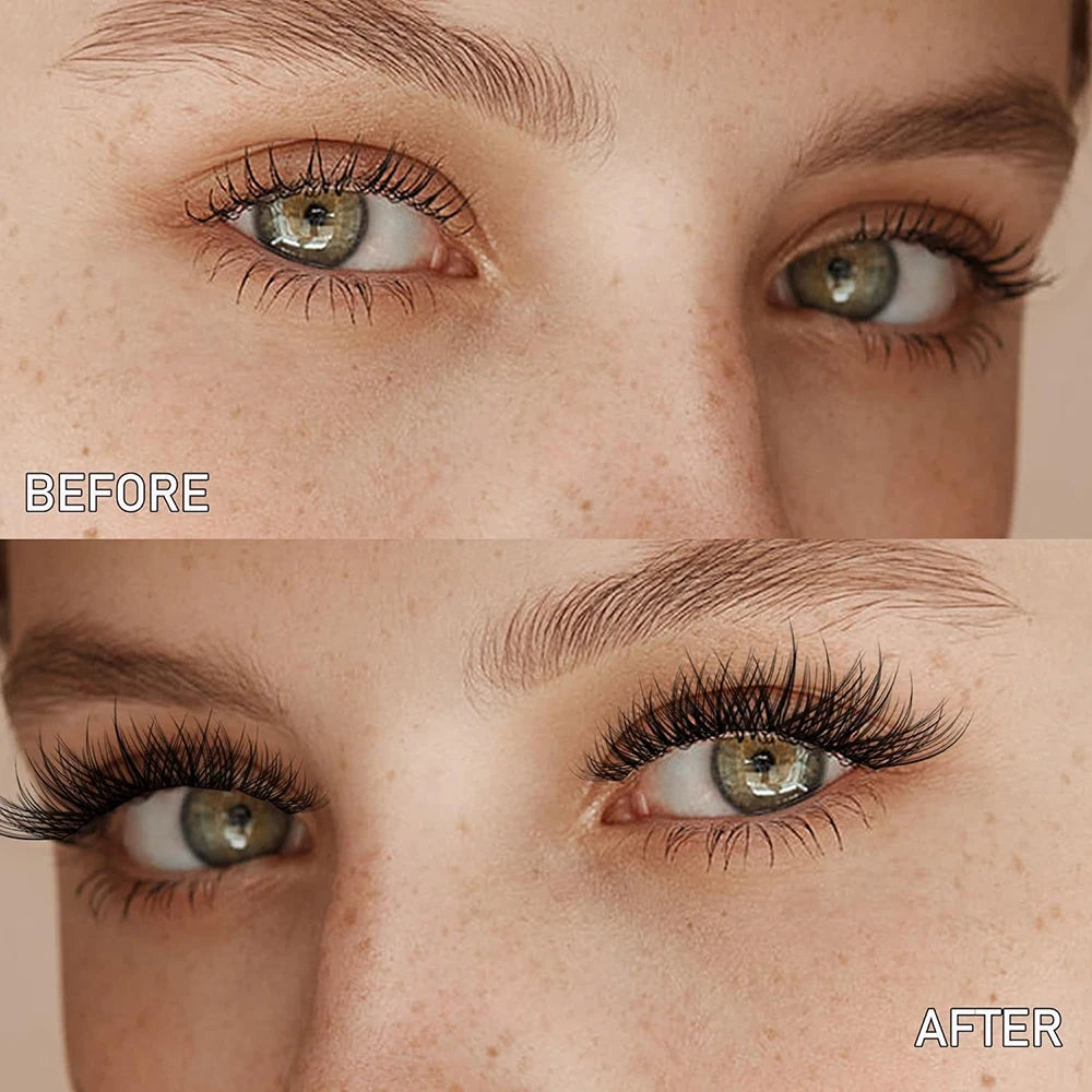 HOLLYLASH 96 Clusters DIY Self Adhesive Cluster Lashes Russian Volume False Eyelashes C Curl Natural Soft Individual Eyelashes