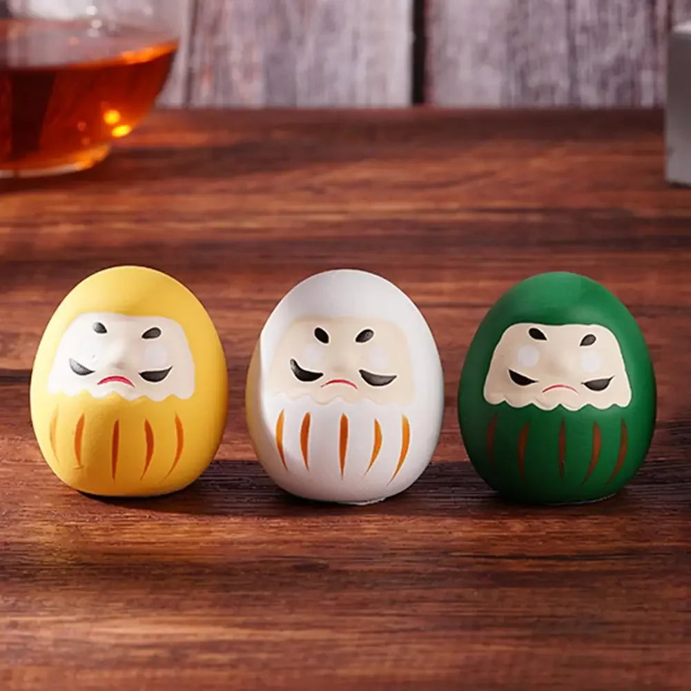 1pcs Japanese Ceramic Daruma Doll Crafts Lucky Charm Fortune Ornament Landscape Home Decor Miniature Accessories Gifts