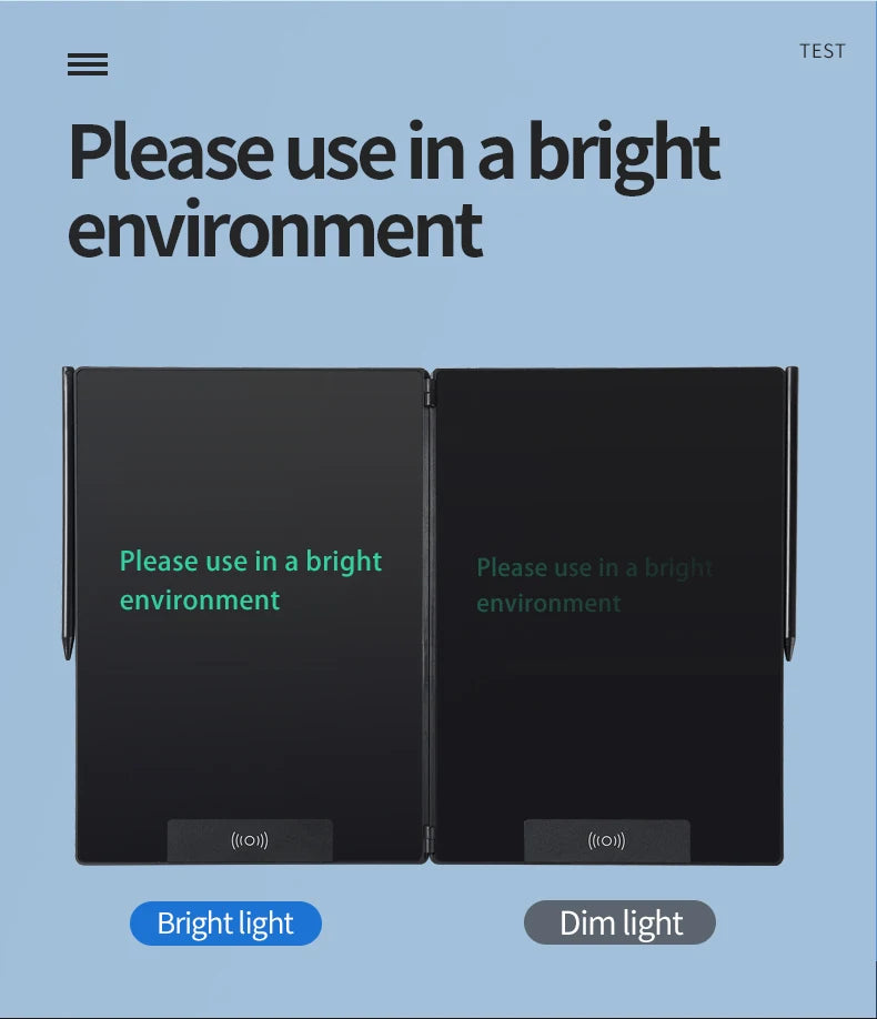 14.3-inch Folding Screen LCD Superfine Handwriting Writing Board Meeting Magnetic to Erase Drawings Tablet Split Screen