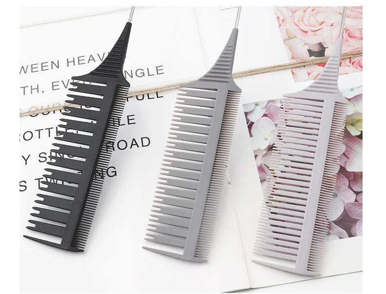3pcs Hairbrush Hair Styling Combs Tailed Comb Set Coloring Dyeing Comb Salon Tool Sectioning Highlighting Weaving Cutting Comb