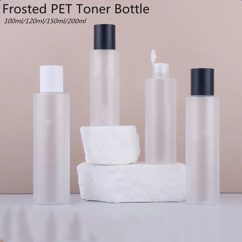 10/30pcs 100/120/150/200ml Empty PET Cosmetic Toner Bottle Moisturizer/ Makeup Remover Bottle  Clear/ Frosted Water Bottle