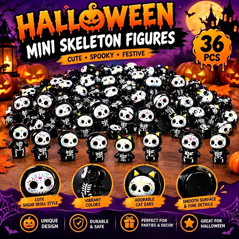 12-48Pcs Halloween Mini Resin Miniature Ghost  Figurines Cute Tiny Death Crafts Halloween Ornament Spooky Party Tabletop Decor