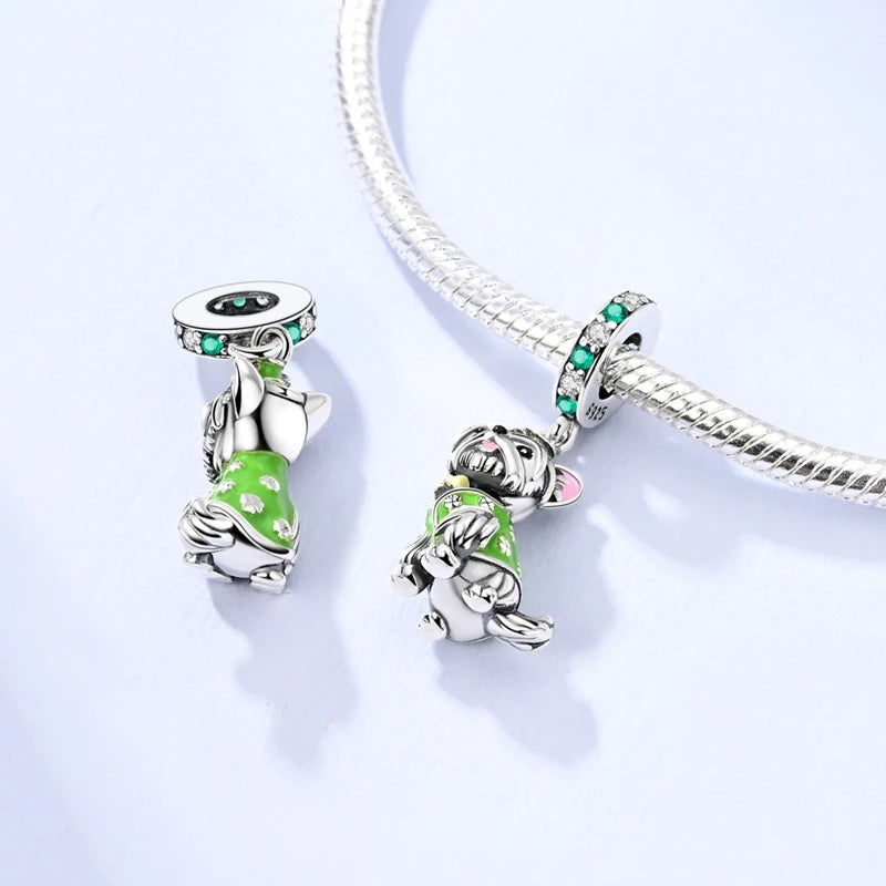 Beautiful 925 Sterling Silver Puppy Cat Swallow Raccoon Giraffe Animal Pendant Fit DIY Bracelet Necklace Package Jewelry Gifts