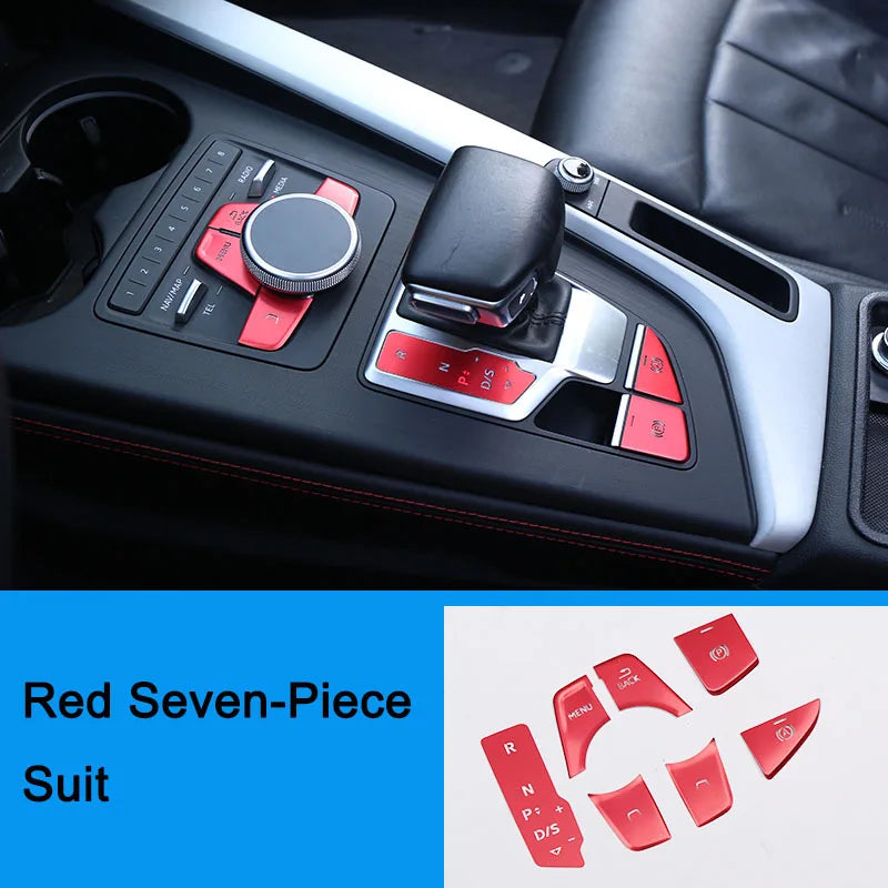 Car Decal Central Handbrake A P Buttons Decorative Panel Covers Stickers Trim For Audi A4 B9 Interior Auto Accessories Goods
