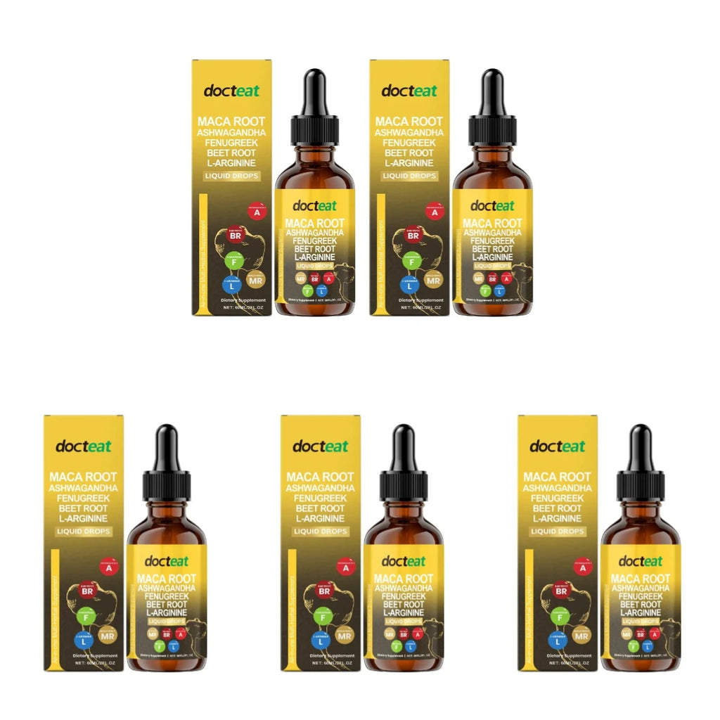 Maca Root Beet Root L-Arginine Liquid Drops Herbal Supplement for Men Energy Vitality Active Daily Wellness Support 60ml