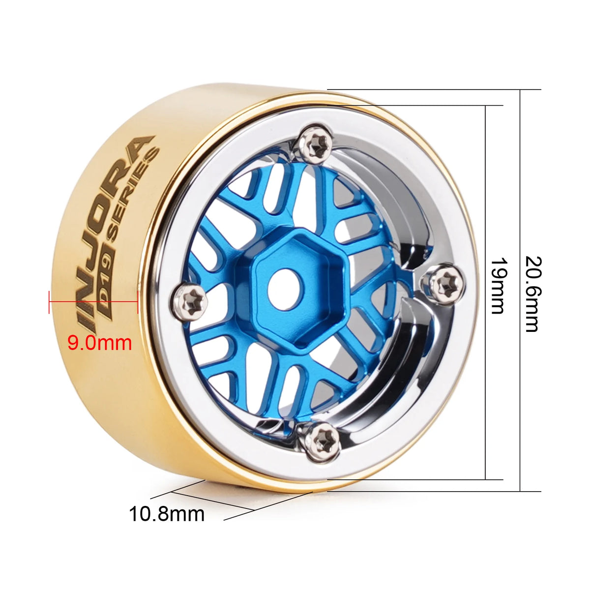INJORA D19 0.7" ModuWheel Wheels for Axial SCX30 Redcat Ascent-32 (MW7012)