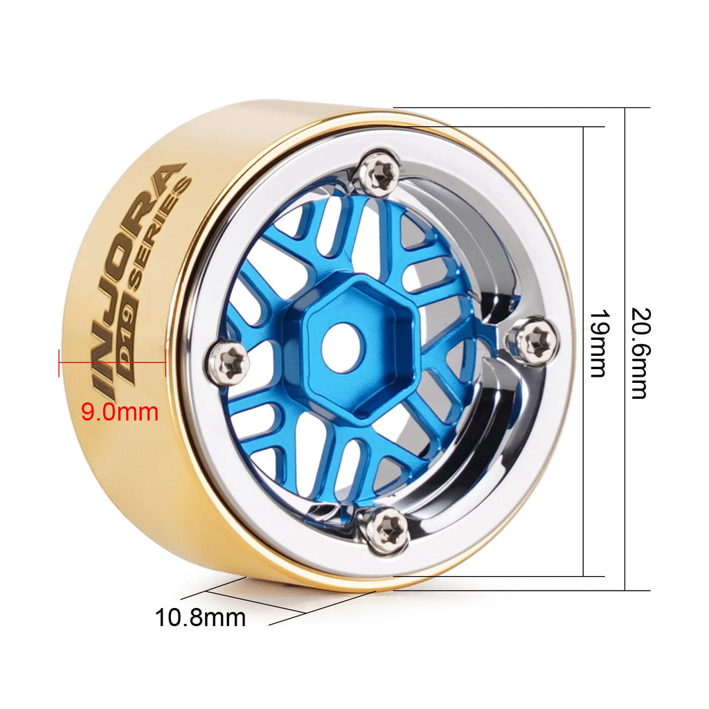 INJORA D19 0.7" ModuWheel Wheels for Axial SCX30 Redcat Ascent-32 (MW7012)