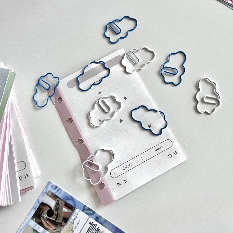 10pcs Cloud Paper Clips Creative Shapes Cute Paper Clips Bookmark Decoration Card Pins