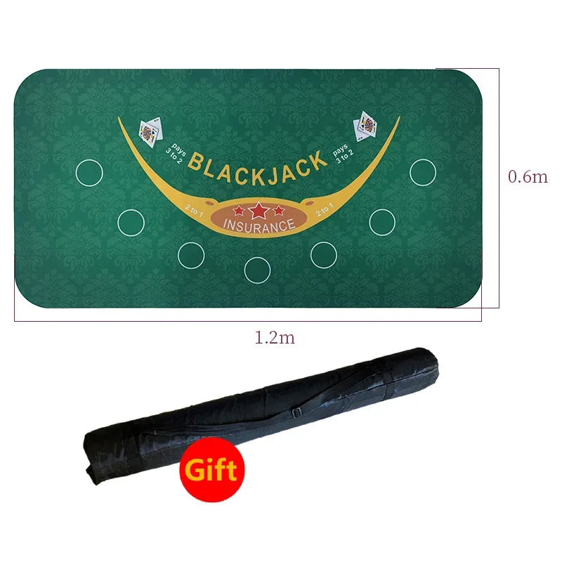 1.2*0.6m Hold'Em Texas Poker Mat Black Jack Baccarat Dice Durable Rubber Home Gaming Desk Pad