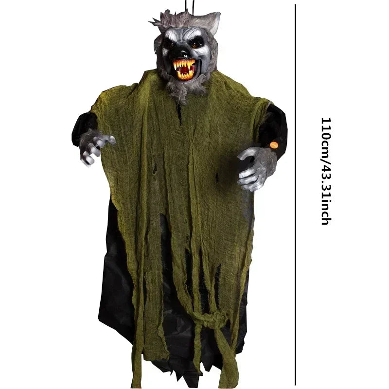 1PC Halloween Decoration Hanging Pumpkin Head Scream Sound Party Prop Haunted House Parties Home Decor Funny Electric Toys