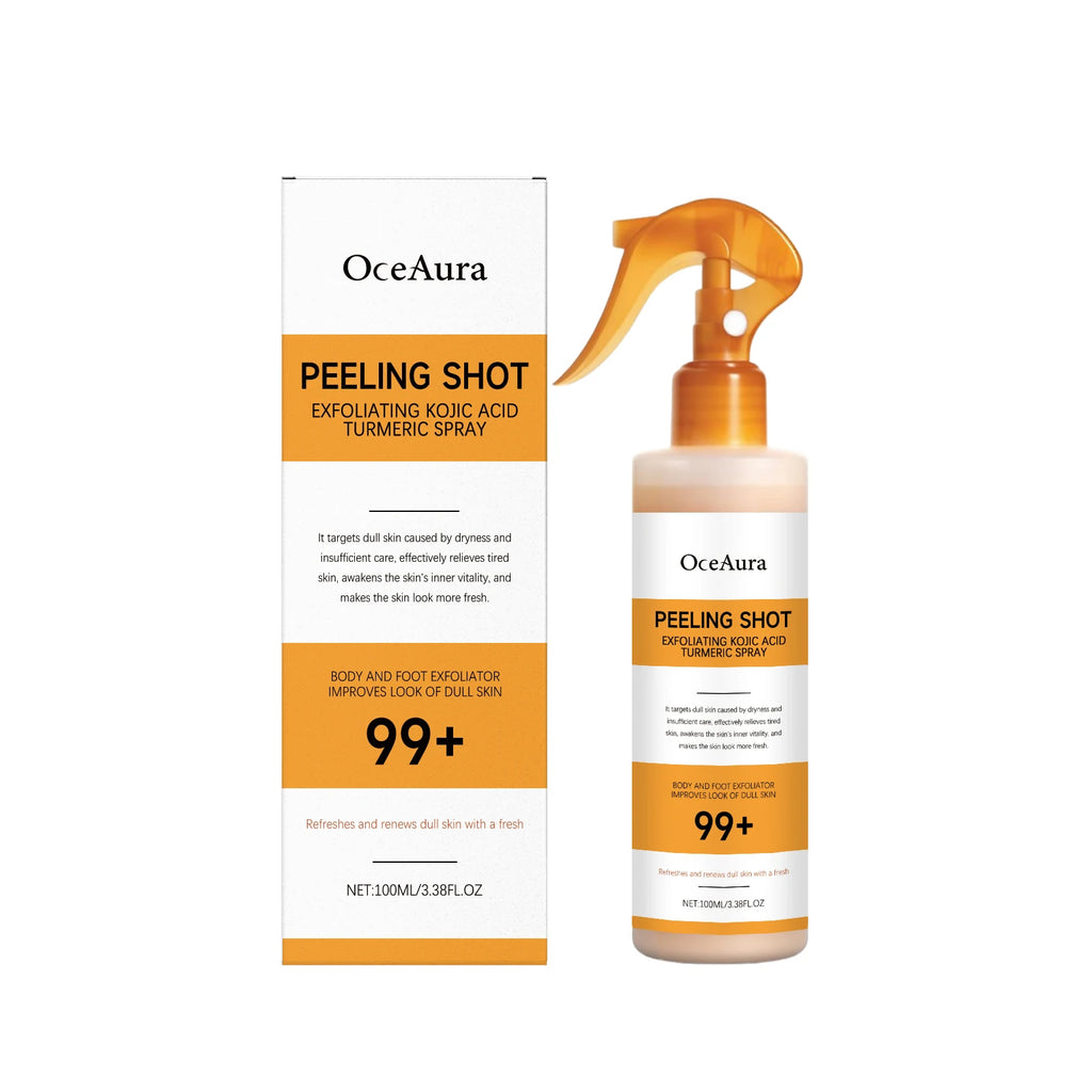 Exfoliating Peeling Spray Kojic Acid Turmeric Remove Dead Skin Brighten Complexion Smooth Skin Texture Gentle Exfoliating Spray