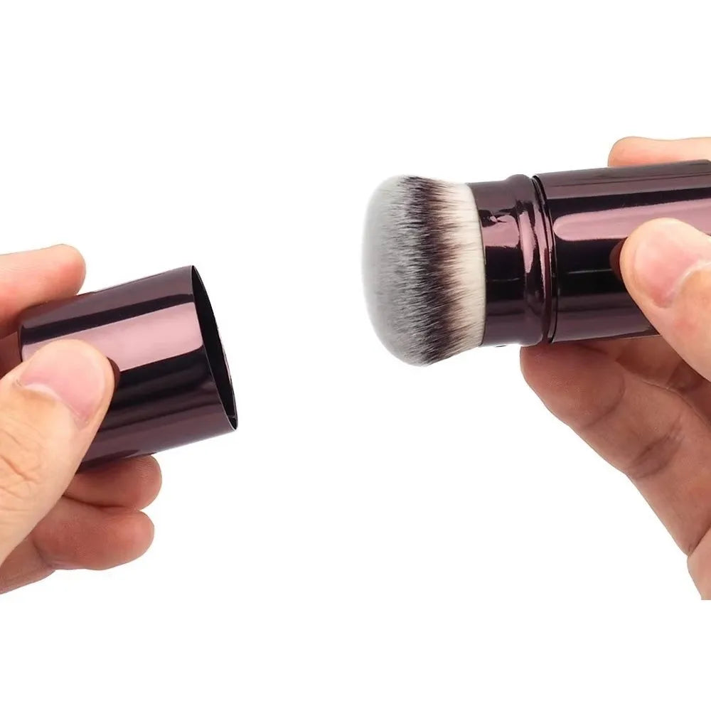 1 PCS Portable Synthetic Hair Retractable Makeup Brush UItra-Soft Flat Angle Powder Brush Makeup Tool Makeup Application