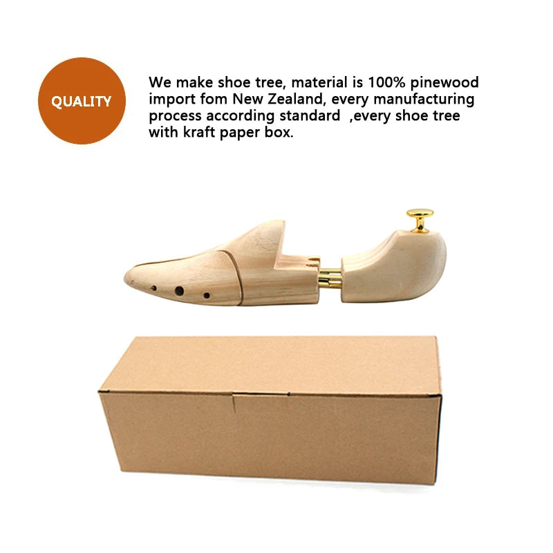 4-PACK Men's And Women's Shoe Trees, Adjustable Pine Wood Shoe Trees