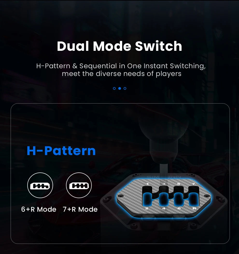 SIMSONN HS Pro Shifter Dual-Mode H-Type or Sequential Shifting with 6+R and 7+R Gears Racing Simulation Games Equipment