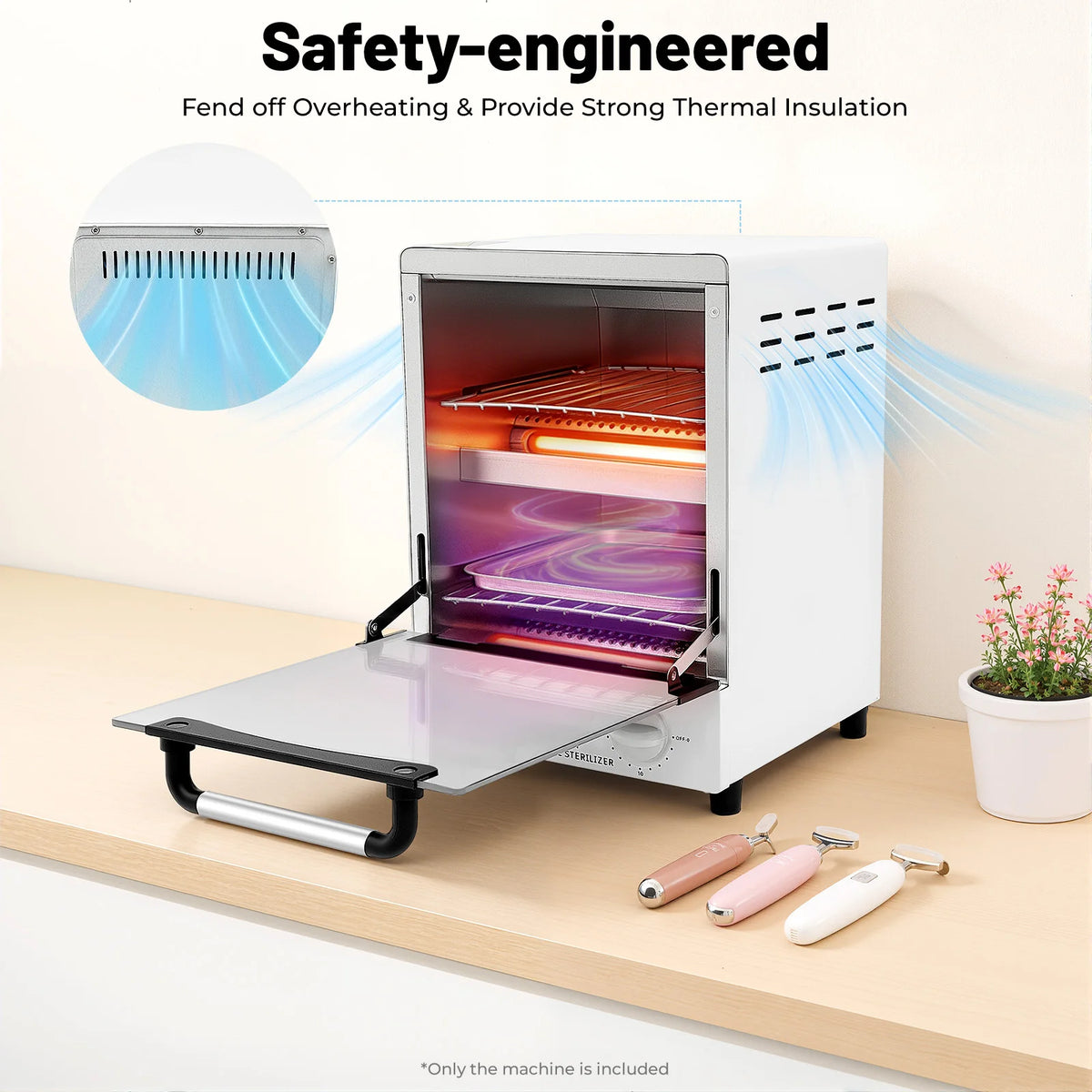 1000W Metal Tool Sterilizer Nail Tool Cleaning Sterilizer Cabinet High Temperature Cleaning Box Dry Heat Sterilizer