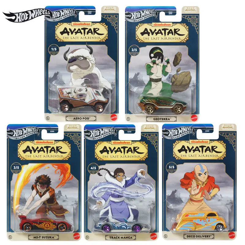 2025 New Hot Wheels Car Avatar The Last Airbender Silver Car Model Alloy Simulation Ornament Custom Collectible Birthday ToyGift
