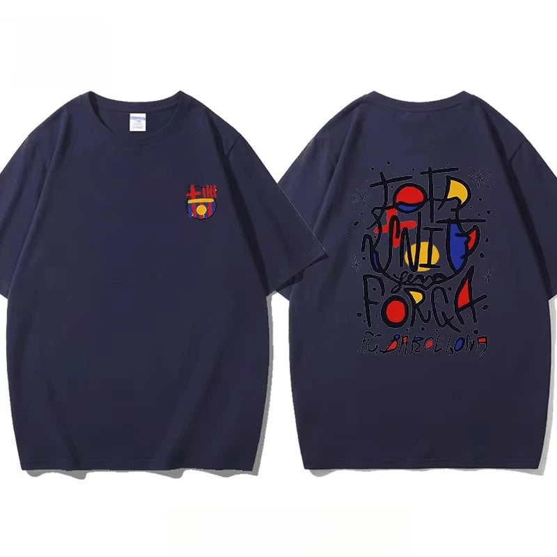 Barcelona Barcelona Style Short-sleeved T-shirt, Suitable for Both Men and Women. Comfortable Round-neck T-shirt As A Fan Gift.