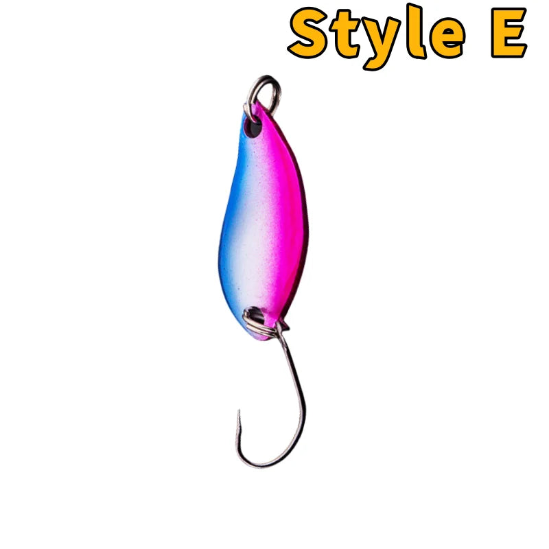 12-1PC Trout Bait Metal Spoon Fishing Lure Wobbler Casting Jigging Tackle Accessories Pesca Multi-color Long-casting Lure Bait