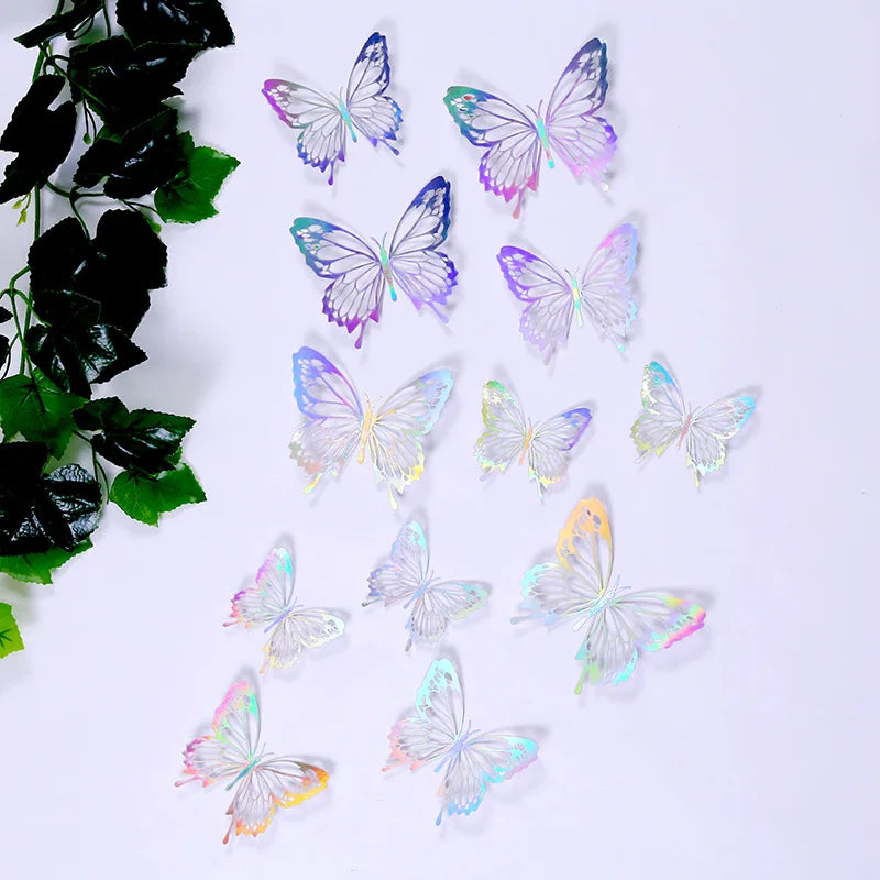 12 pcs Butterfly Cake Toppers Rose Gold for Birthday, Wedding, Engagement Occasions Dessert Decoration Cupcake Toppers DIY Gift