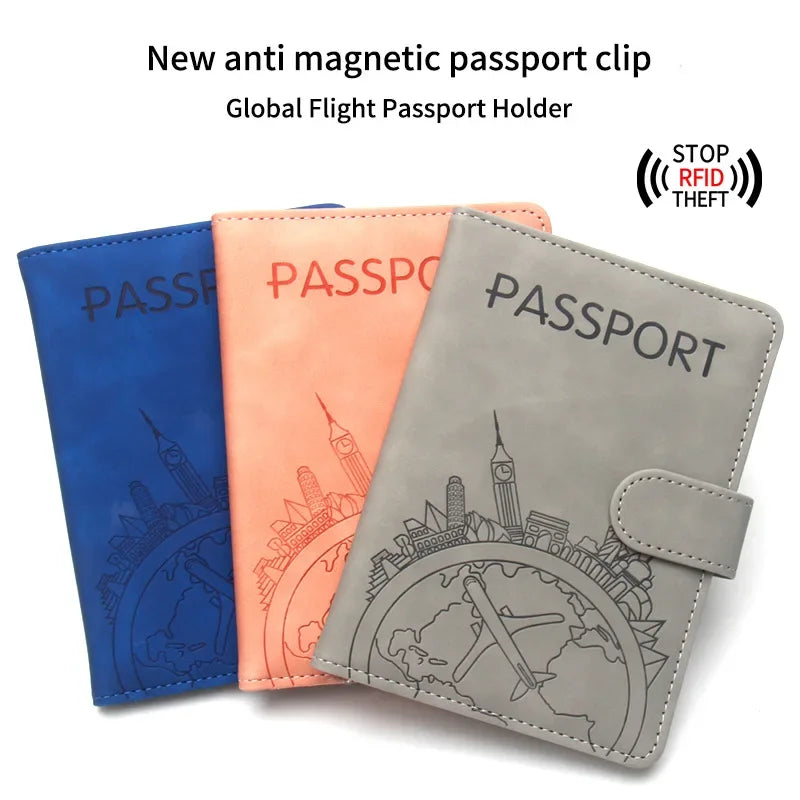 Rfid Global Flight Passport Holder Laser Engarved Name Passport Cover Custom Name Travel Wallet