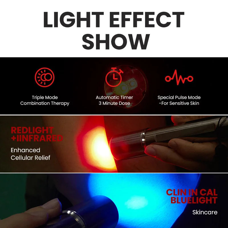 Deep Penetration LED Lamp for Joint Pain Relief, Muscle Recovery Equipment, Portable Handheld Massager Tool