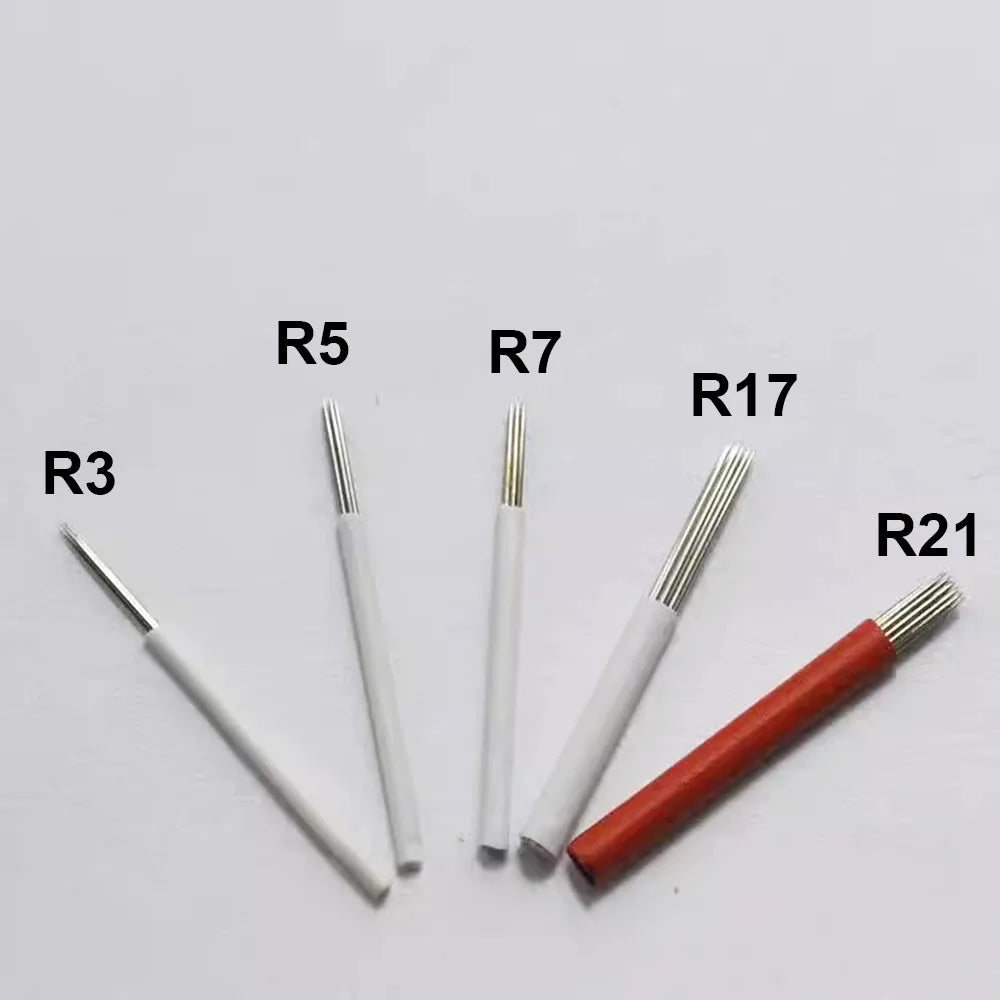10pcs/bag Tattoo Permanent Round Blade Microblading 3R 5R F7 F19 R21 TMicroblading Needles for Manual Pen Shading Fog Eyebrow