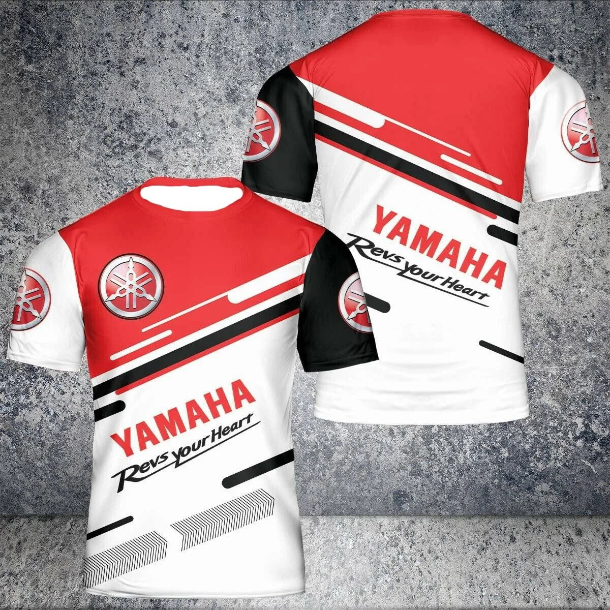 New Yamaha fashion 3D printed team motorcycle cross-country racing T-shirt for men, quick-dry, breathable, round-neck sports shirt