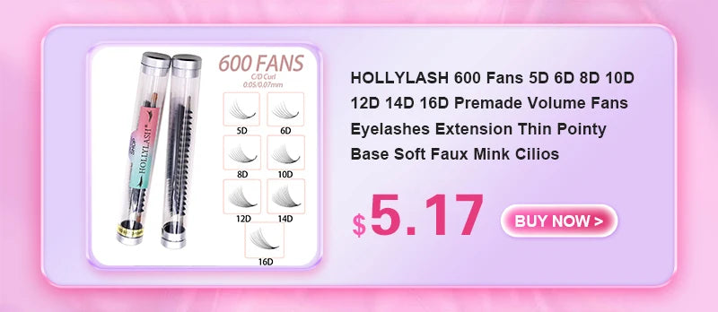 HOLLYLASH 96 Clusters DIY Self Adhesive Cluster Lashes Russian Volume False Eyelashes C Curl Natural Soft Individual Eyelashes
