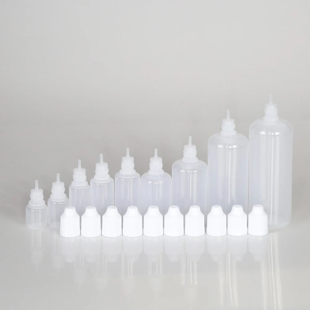 10pcs 3ml-120ml Plastic Dropper Bottles Empty Squeeze Liquid Eye Dripper Containers with Child Resistant Cap Travel Sample Vials
