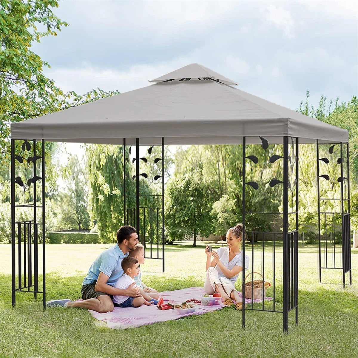 2.5x2.5m Outdoor Garden Parasol Cloth Gazebo Awning Canopy Replacement Pergolas Cloth For Outdoor Garden Canopy Sunshade