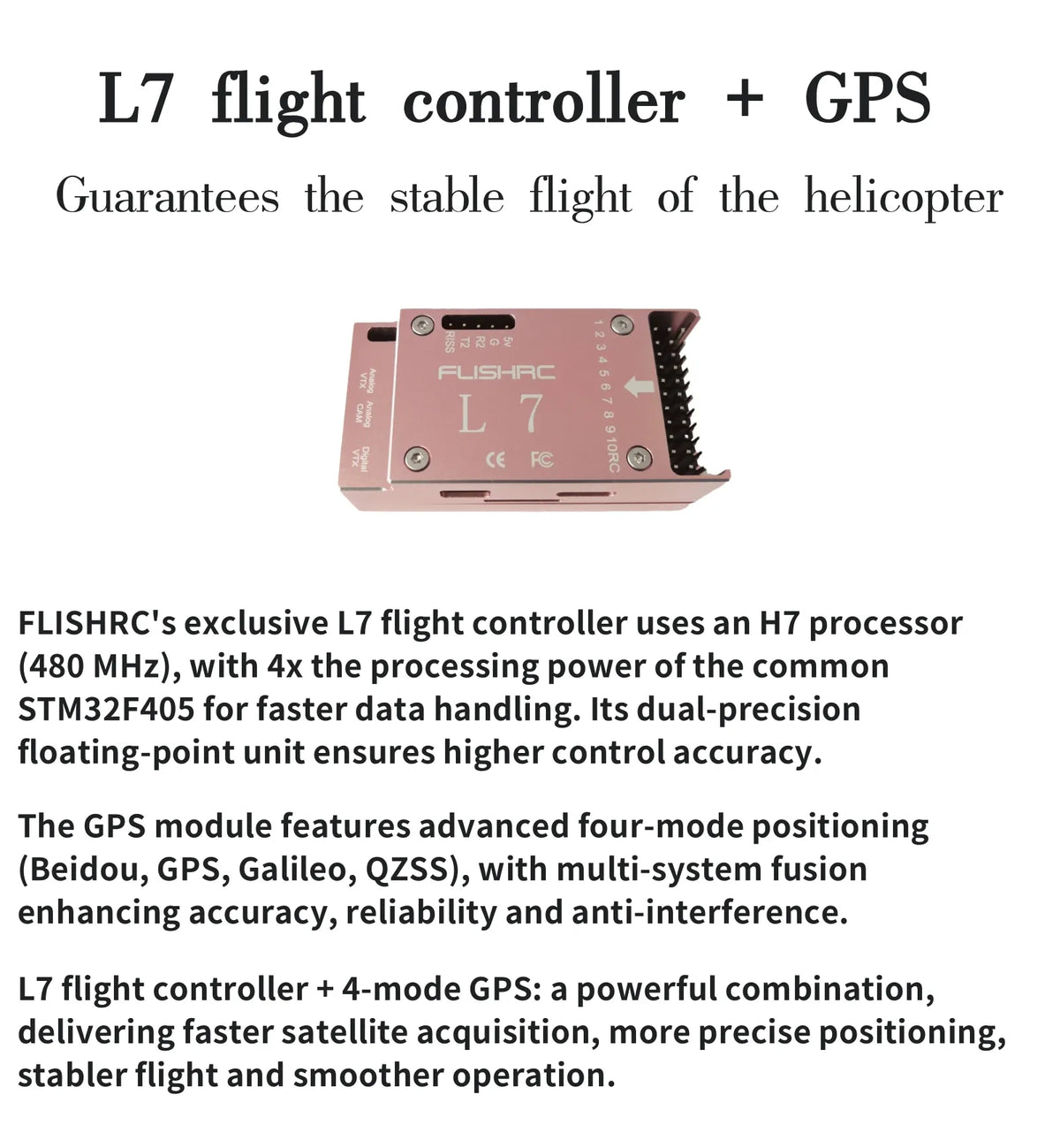 FL500 V2 FLISHRC 500 AH-1 Cobra 500 Size Scale Helicopter GPS with L7 Flight Control RTF