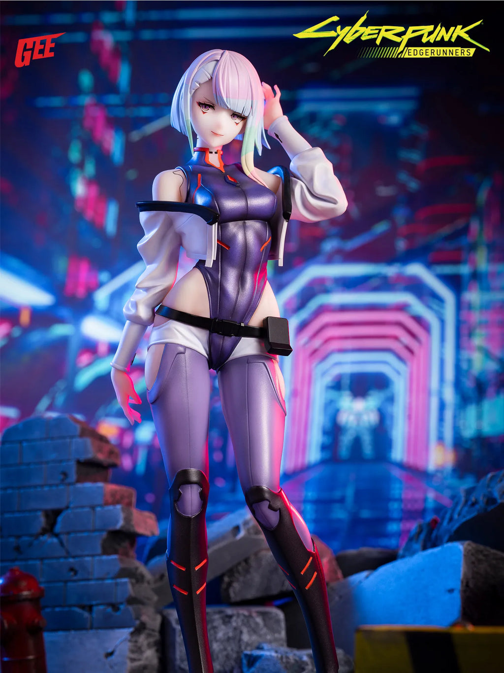In Stock 24cm Cyberpunk: Edgerunners Lucy 1/7 Static Figurines Bookshelf, Desktop, Computer Case Decoration Collection Gift